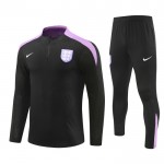 England Training Sweatshirts Viertelreißverschluss 2024-25 Schwarze